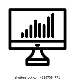 icono de estadísticas en línea o logotipo símbolo de signo aislado ilustración vectorial de alta calidad estilo negro iconos vectoriales

