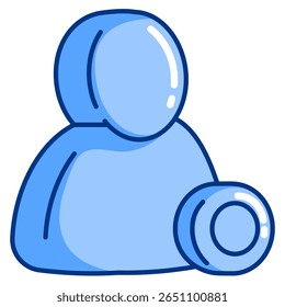 Online Status 3d icon vector style for communication user interface Blue style.