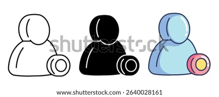 Online Status 3d icon vector style for communication user interface Line, Filled, Color style.