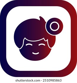 Indicador de status online Glifo Gradiente Canto redondo Vetor Ícone Design