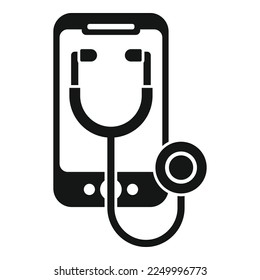 Online stethoscope icon simple vector. Doctor health. Care clinic