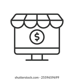 Online Stock Market Exchange, icon in line design. Online, stock, market, exchange, trading, investment, finance on white background vector. Online Stock Market Exchange editable stroke icon