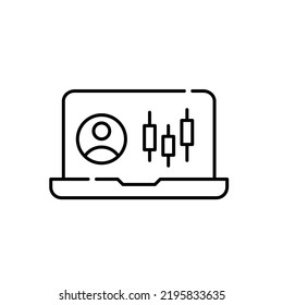 Online stock trading personal account. Pixel perfect, editable stroke line icon