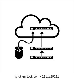 Icono de almacenamiento en línea, almacenamiento en nube, icono de sincronización remota Ilustración de arte vectorial