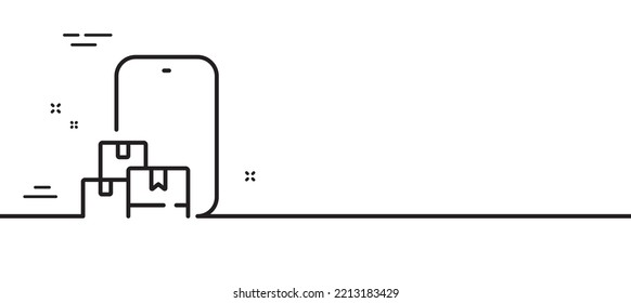 Online storage line icon. Internet delivery sign. Mobile device service symbol. Minimal line illustration background. Online storage line icon pattern banner. White web template concept. Vector