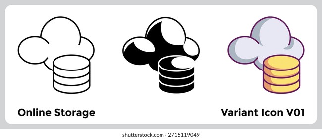 Online Storage secures your files and keeps them accessible from any device. Line, Filled, Color style.