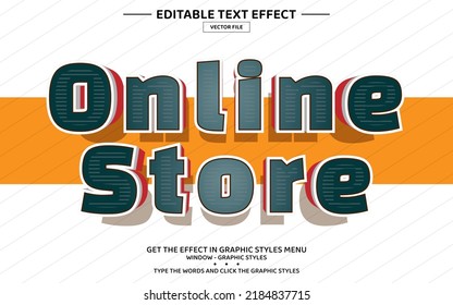 Online store 3D editable text effect template