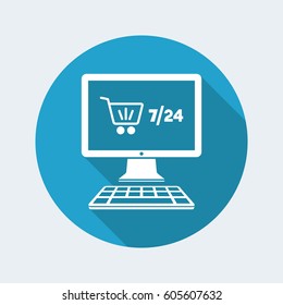 Online store 7/24 - Vector flat icon