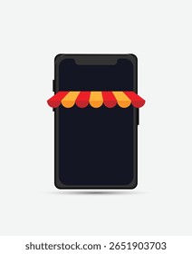 App de tienda en línea para compras y pedidos. Ilustración vectorial 