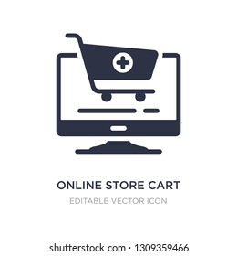 online store cart icon on white background. Simple element illustration from Commerce concept. online store cart icon symbol design.