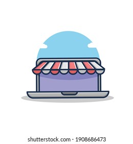 online store cartoon vector illustration design. flat cartoon style