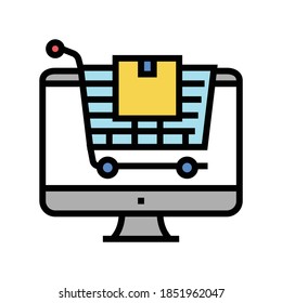vector de icono de color de tienda en línea. señal de tienda en línea. ilustración de símbolo aislado
