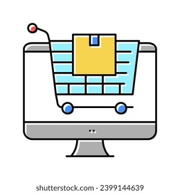 online store color icon vector. online store sign. isolated symbol illustration
