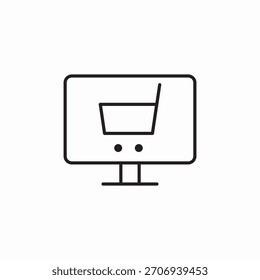 Vector de signo de icono de computadora de tienda en línea