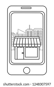 Online store concept in black and white