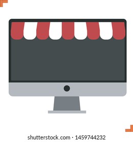Online store concept on personal computer screen