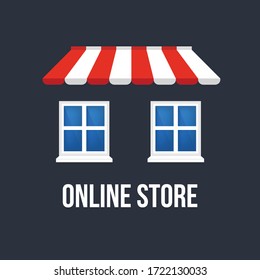 online store concept.Conceptual vector illustration in flat style design.Isolated on background.