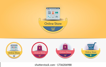 Online store corporate logo - vector stock