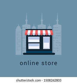 Online store and customer communication concept vector illustration