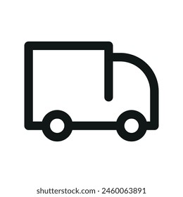 Online store delivery isolated icon, online shop shipping linear icon, ecommerce delivery truck outline vector icon with editable stroke