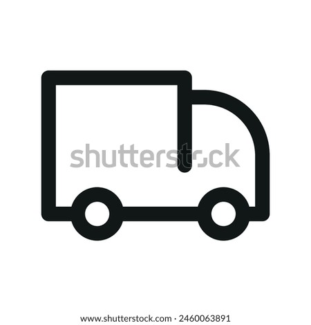 Online store delivery isolated icon, online shop shipping linear icon, ecommerce delivery truck outline vector icon with editable stroke