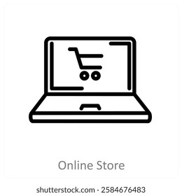 Online Store and ecommerce icon concept