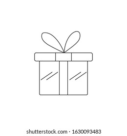 Online store ecommerce icon consists of a gift. Ecommerce vector in white background. This ecommerce vector has a gift icon. Ecommerce shape illustration.
