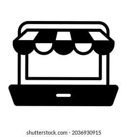 online store filled outline icon, business and finance icon.