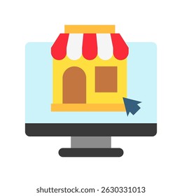 Flatcolor, Mini-Illustrationssymbol für den Online-Shop. Nutzung für modernes Konzept, Print, UI, UX-Kit, Web- und App-Entwicklung. Vektor in Bezug auf Vertrieb, Logistik und E-Commerce