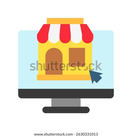 Online Store flat color, mini illustration icon. use for modern concept, print, UI, UX kit, web and app development. Vector related to sales, logistic and ecommerce