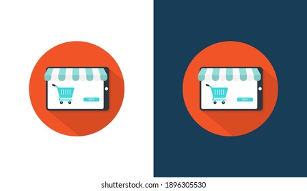 Online Store flat icon logo design vector template, Online Shop icon concepts, Creative design