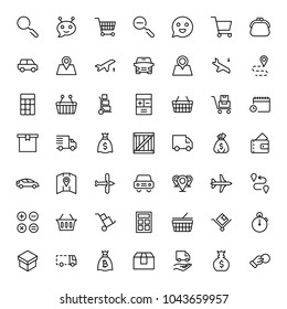 Online store flat icon set. Single high quality outline symbol of info for web design or mobile app. Thin line signs for design logo, visit card, etc. Outline logo of graphic online store 