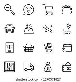 Online store flat icon set. Single high quality outline symbol of info for web design or mobile app. Thin line signs for design logo, visit card, etc. Outline logo of graphic online store 