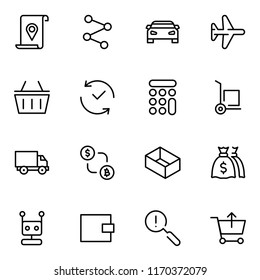 Online store flat icon set. Single high quality outline symbol of info for web design or mobile app. Thin line signs for design logo, visit card, etc. Outline logo of graphic online store 