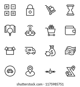 Online store flat icon set. Single high quality outline symbol of info for web design or mobile app. Thin line signs for design logo, visit card, etc. Outline logo of graphic online store 