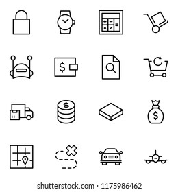 Online store flat icon set. Single high quality outline symbol of info for web design or mobile app. Thin line signs for design logo, visit card, etc. Outline logo of graphic online store 