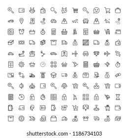 Online store flat icon set. Single high quality outline symbol of info for web design or mobile app. Thin line signs for design logo, visit card, etc. Outline logo of graphic online store  - Shutterstock ID 1186734103