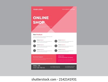 Online store flyer design template, Home delivery flyer poster design, Special Discount template for sale banner, poster, flyer, shop, online store. Vector eps 