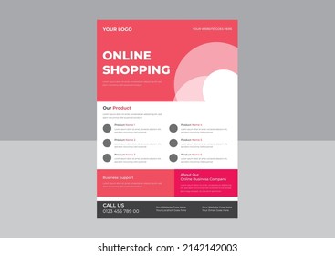 Design-Vorlage für Online-Shop-Flyer, Design für die Home-Lieferung-Flyer-Plakate, Sonderpreisvorlage für den Verkauf, Poster, Flyer, Shop, Online-Shop. Vektorpfäge 