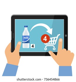 Online store of food concept. Vector illustration