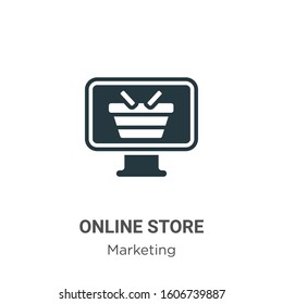 Online store glyph icon vector on white background. Flat vector online store icon symbol sign from modern marketing collection for mobile concept and web apps design.