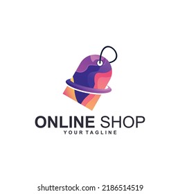 Online store gradient logo awesome