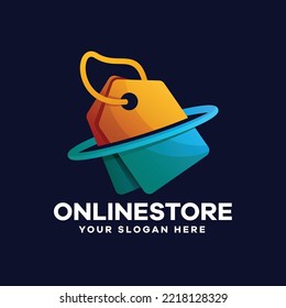 Online Store Gradient Logo Icon Design