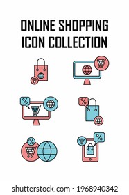 Diseño de colección de iconos de tienda en línea. Fácil de editar con archivo vectorial. Puede usar para su contenido creativo. Especialmente para elementos de marketing y publicidad.