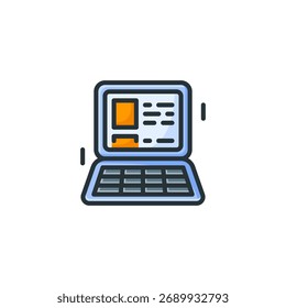 Estilo de contorno coloreado del icono de la tienda en línea
