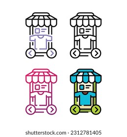 Online store icon design in four variation color