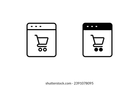 Diseño de icono de la Tienda en línea con ilustración de fondo blanco