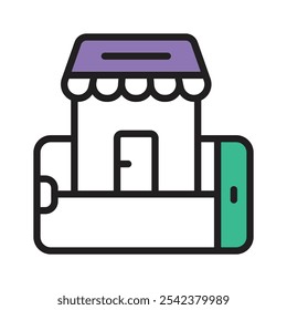Online store icon for e-commerce and digital retail platforms