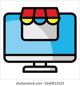 Elemento De Ícone Da Loja Online Para Design