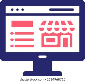 Online Store Icon Fill Vector Illustration